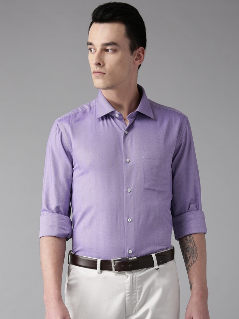 

Blackberrys Men Purple Slim Fit Giza Cotton Self Design Casual Shirt
