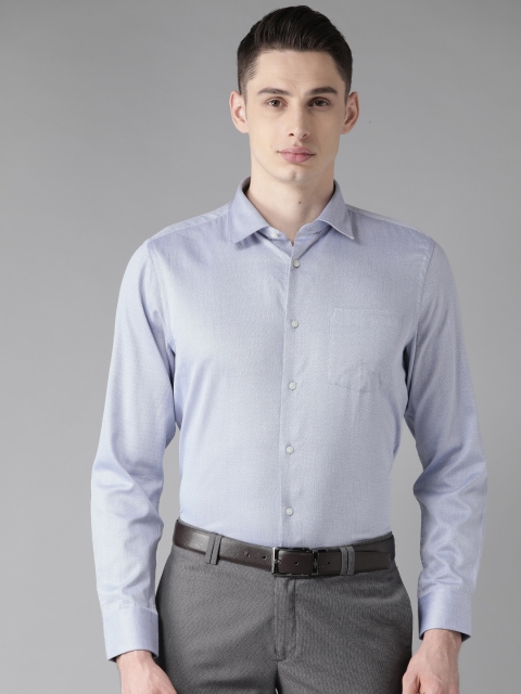 

Blackberrys Men Blue Slim Fit Giza Cotton Self Design Formal Shirt