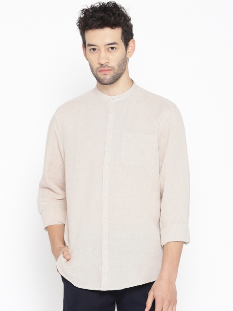 

Blackberrys Men Beige Slim Fit Solid Casual Shirt