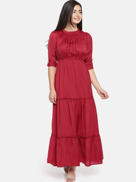 

Vero Moda Women Red Solid Maxi Dress