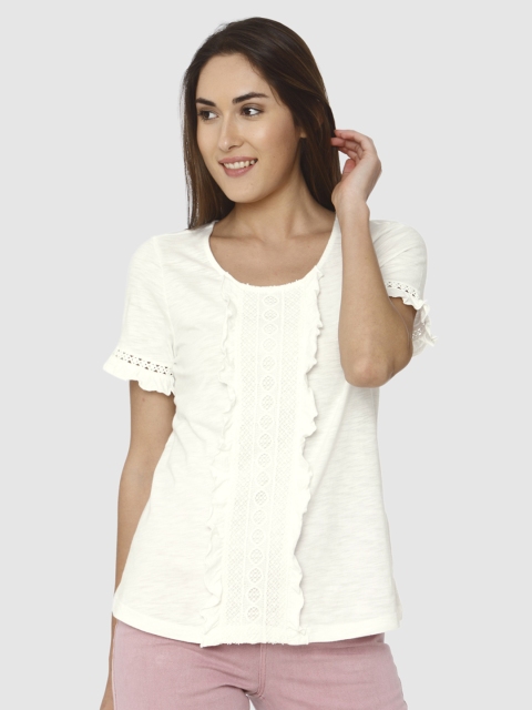 

Vero Moda Women White Solid Top