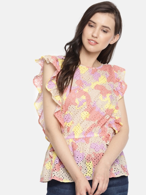 

Vero Moda Women Multicoloured Printed Pure Cotton Top, Multi