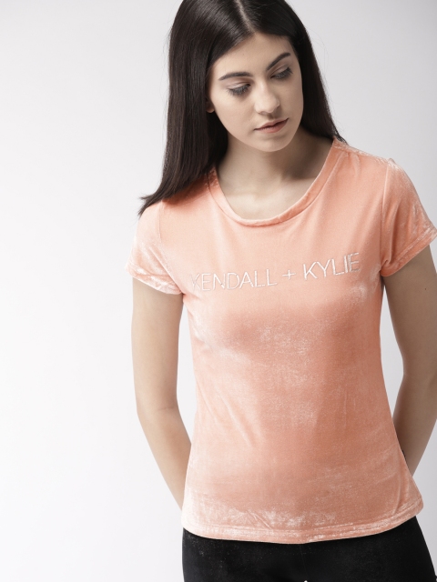 

FOREVER 21 Kendall + KylieWomen Pink Printed Top