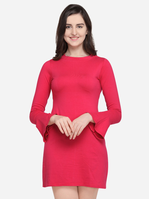 

Smarty Pants Women Pink Solid Sheath Dress