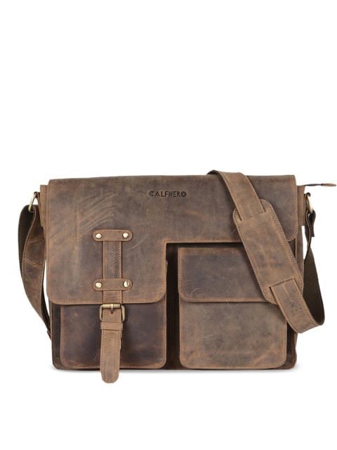 

CALFNERO Men Brown Solid Messenger Bag