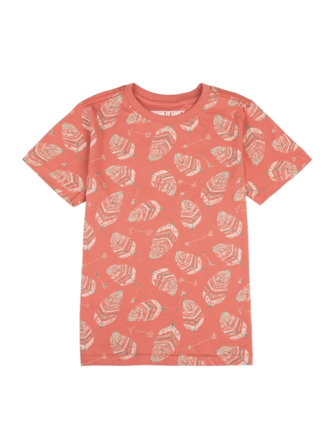 

Flying Machine Boys Orange Printed Round Neck T-shirt