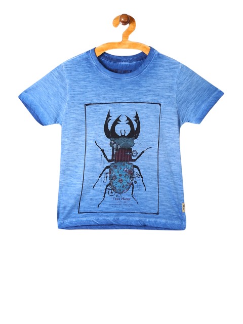 

Flying Machine Boys Blue Printed Round Neck T-shirt