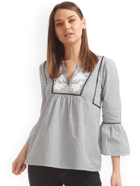 

GAP Women Grey Pure Cotton Top