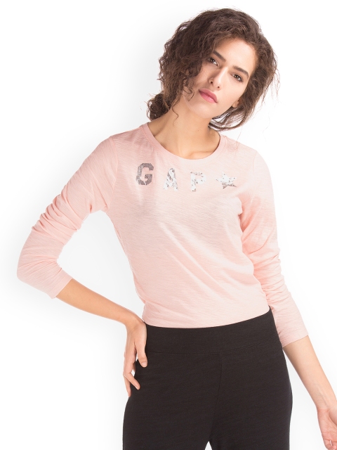 

GAP Women Pink Pure Cotton Top