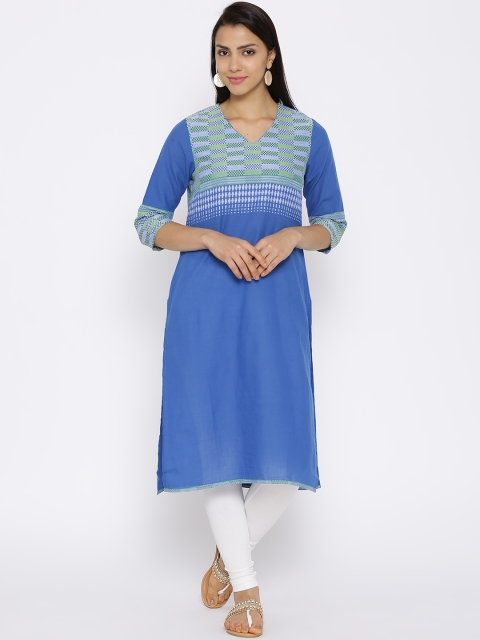 

Aurelia Blue Kurta with Woven Design