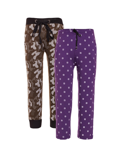 

VIMAL JONNEY Boys Pack of 2 Slim Fit Lounge Pants K1_PRT-NO.5_K9_02, Purple