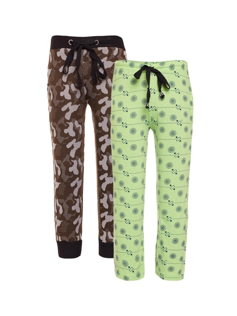 

VIMAL JONNEY Boys Pack of 2 Slim Fit Track Pants, Green