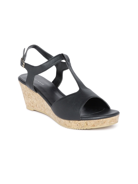 

HEATWAVE Women Black Solid Sandals
