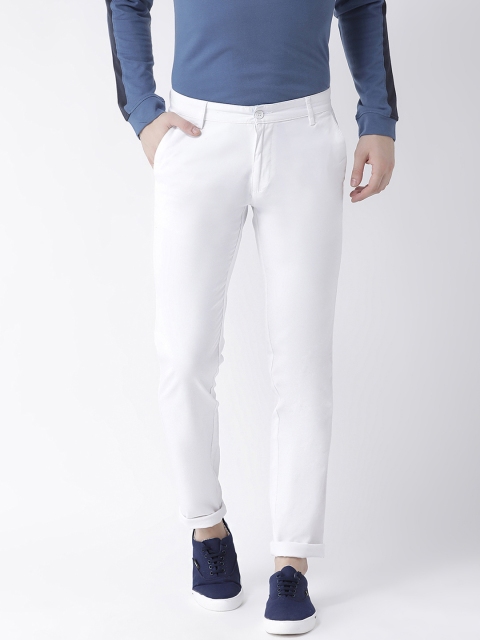 

Club York Men White Regular Fit Solid Regular Trousers