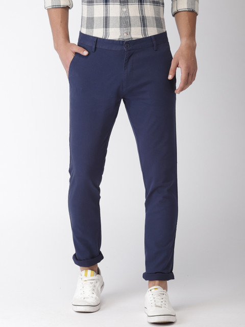 

Club York Men Navy Slim Fit Solid Chinos, Navy blue