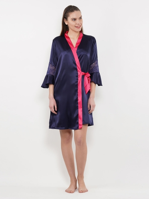 

Sweet Dreams Navy Blue Solid Nightdress