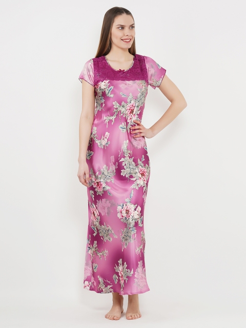 

Sweet Dreams Purple & Grey Printed Maxi Nightdress