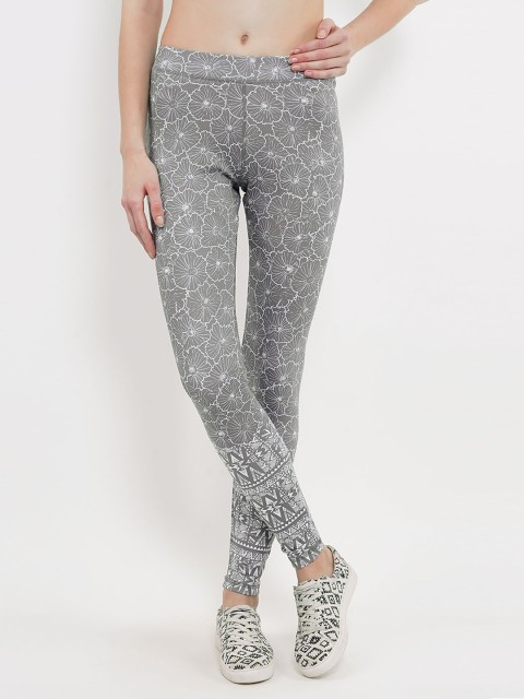 

Sweet Dreams Women Grey & White Printed Tights