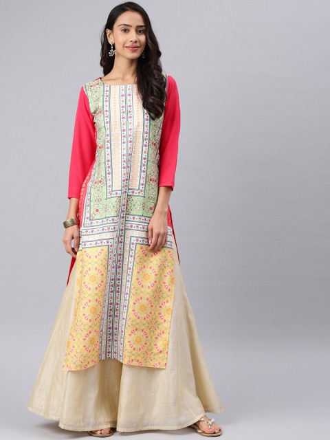 

AHIKA Women Multicoloured Printed Straight Kurta, Multi