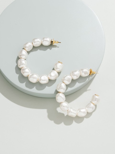 

Pipa Bella Stormi Hoop Earrings Embellished With Swarovski Pearls, White