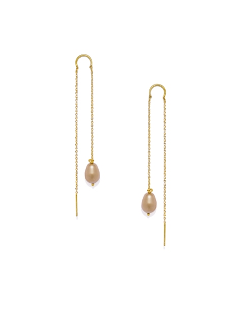 

Pipa Bella Ainara Needle and Thread Earrings Embellished With Gold Swarovski Pearls