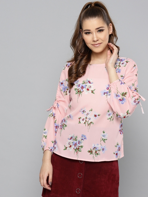 

RARE Women Pink Floral Print Top