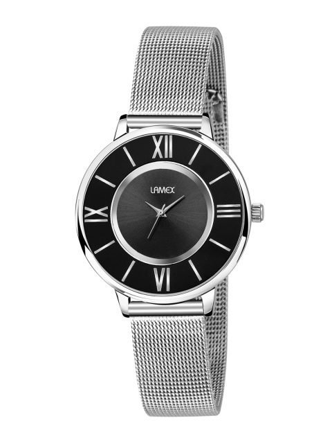 

LAMEX Women Black & Silver-Toned Analogue Watch ACCURATE DLX 9002 SS