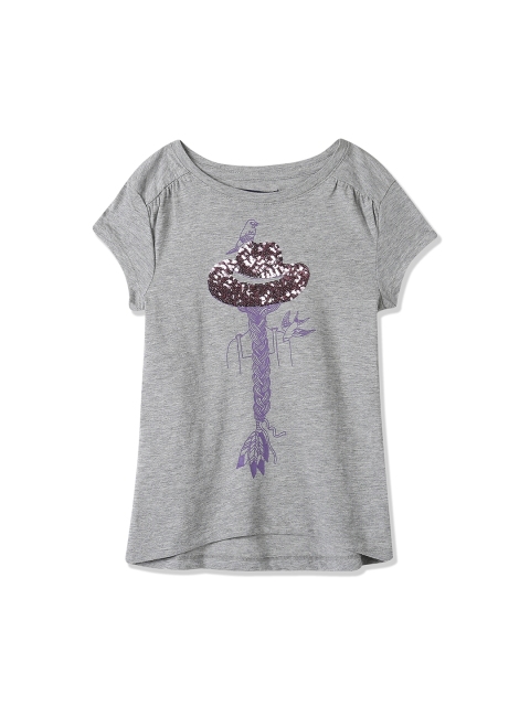 

GAP Girls Grey Sequinned Round Neck T-shirt