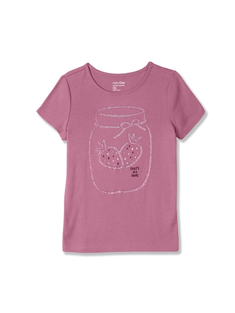 

GAP Girls Mauve Printed Round Neck T-shirt