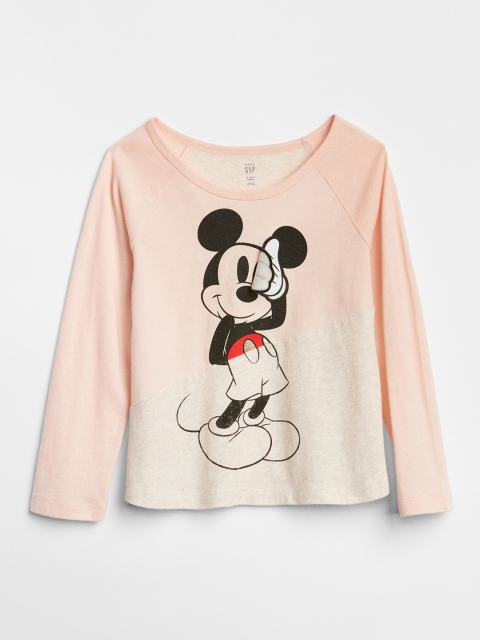 

GAP Girls Pink Printed Round Neck T-shirt, Peach