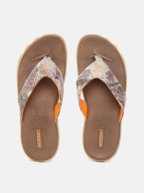 

Wildcraft Men Grey & Brown Printed Thong Flip-Flops