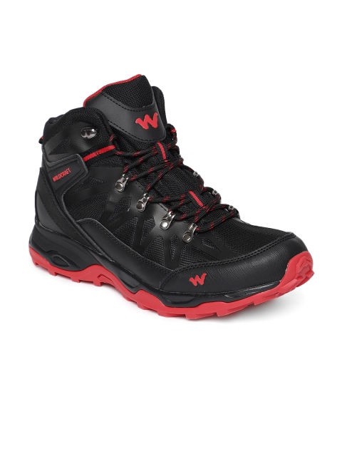 

Wildcraft Men Black Gabbro Solid Mid-Top Trekking Shoes