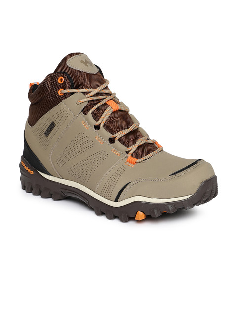 

Wildcraft Men Brown Solid Leather Mid-Top Trekking Shoes