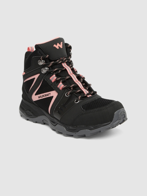 

Wildcraft Women Black Solid TRKNiQ X High-Top Trekking Shoes
