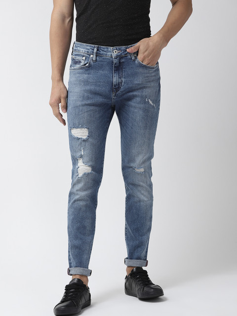 

Superdry Men Blue Slim Fit Mid-Rise Mildly Distressed Stretchable Jeans