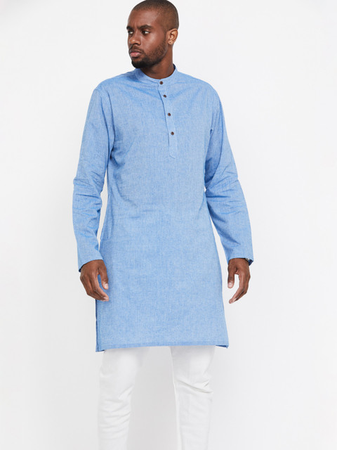 

Melange by Lifestyle Men Blue Solid Straight Kurta