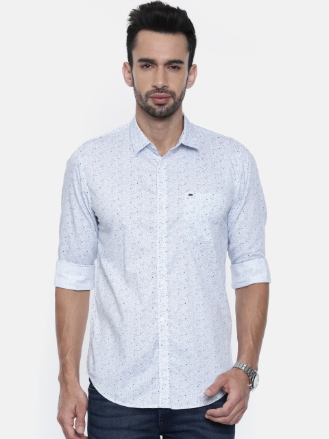 

Peter England Casuals Men Blue & White Slim Fit Printed Casual Shirt