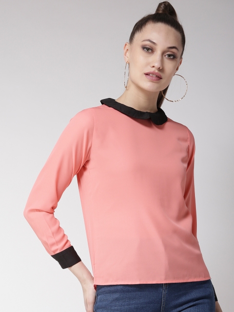 

Style Quotient Women Coral Pink Solid Top