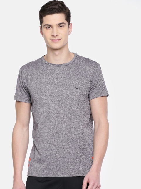 Allen Solly Sport Men Grey Melange Solid Round Neck T-shirt