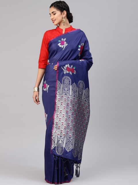 

Varkala Silk Sarees Blue Art Silk Woven Design Banarasi Saree