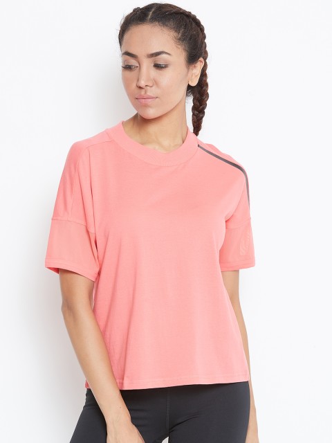 

ADIDAS Women Pink Z.N.E Solid Round Neck T-shirt