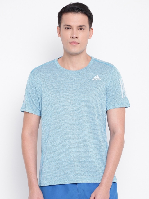 

ADIDAS Men Neon Blue Printed Response Running T-shirt
