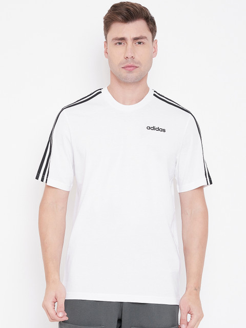 

ADIDAS Men White Solid E 3S Round Neck Sustainable T-shirt