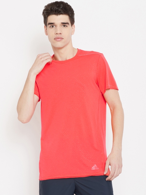 

ADIDAS Men Coral Pink Solid Adapt To Chaos T-Shirt