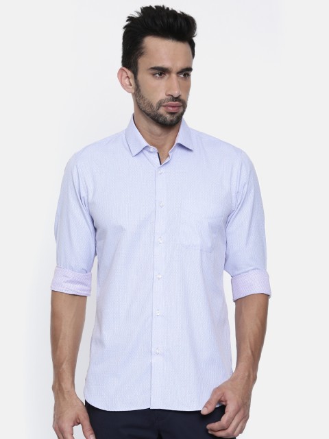 

Peter England Men Blue & White Slim Fit Striped Casual Shirt