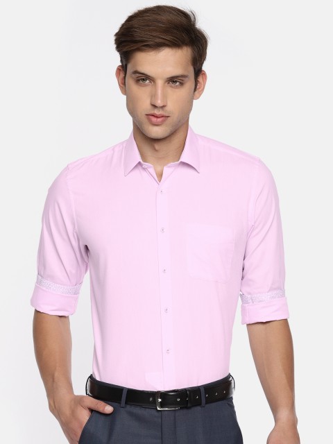 

Peter England Men Pink Slim Fit Self Design Formal Shirt