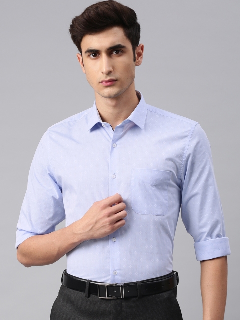 

Peter England Men Blue Slim Fit Self Design Formal Shirt