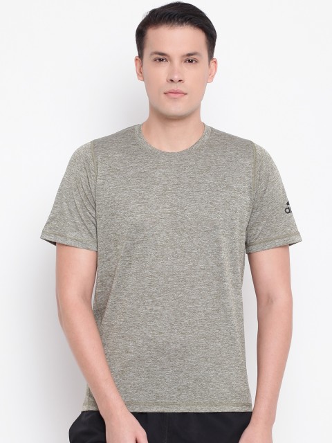 

ADIDAS Men Olive Green Freelift Sport Ultimate Heater Solid Training T-shirt