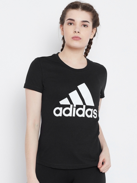 

ADIDAS Black W MH BOS TEE Printed T-shirt