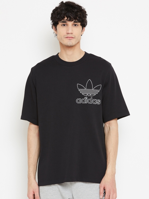 

ADIDAS Originals Men Black Solid Outline T-shirt